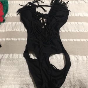 Fringe cutout monokini